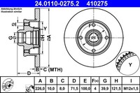2X ATE 24.0110-0275.2 Bremsscheibe FüR VW Seat