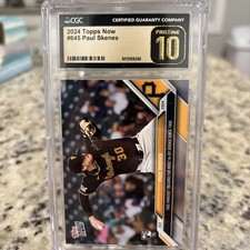 🔥🔥2024 Topps Now Paul Skenes #645 Rookie CGC Black Label PRISTINE 10 🔥🔥