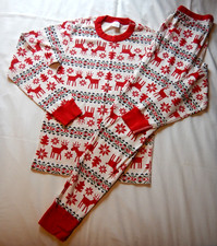 Hanna Andersson Dear Deer Unisex Organic Long John Pajamas XS