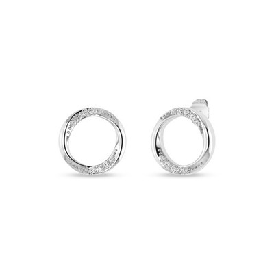 Ohrringe Kreisform 1/7 cttw natürlicher Diamant Ohrstecker 925 Sterling Silber