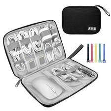 Lcsmaokin Electronics Organizer Travel Single Layer, A-Black Set