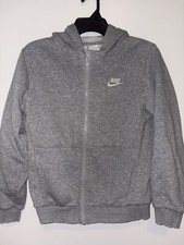 Nike Sportswear Club Fleece Hoodie Kids Gray Heather Full Zip Activewear