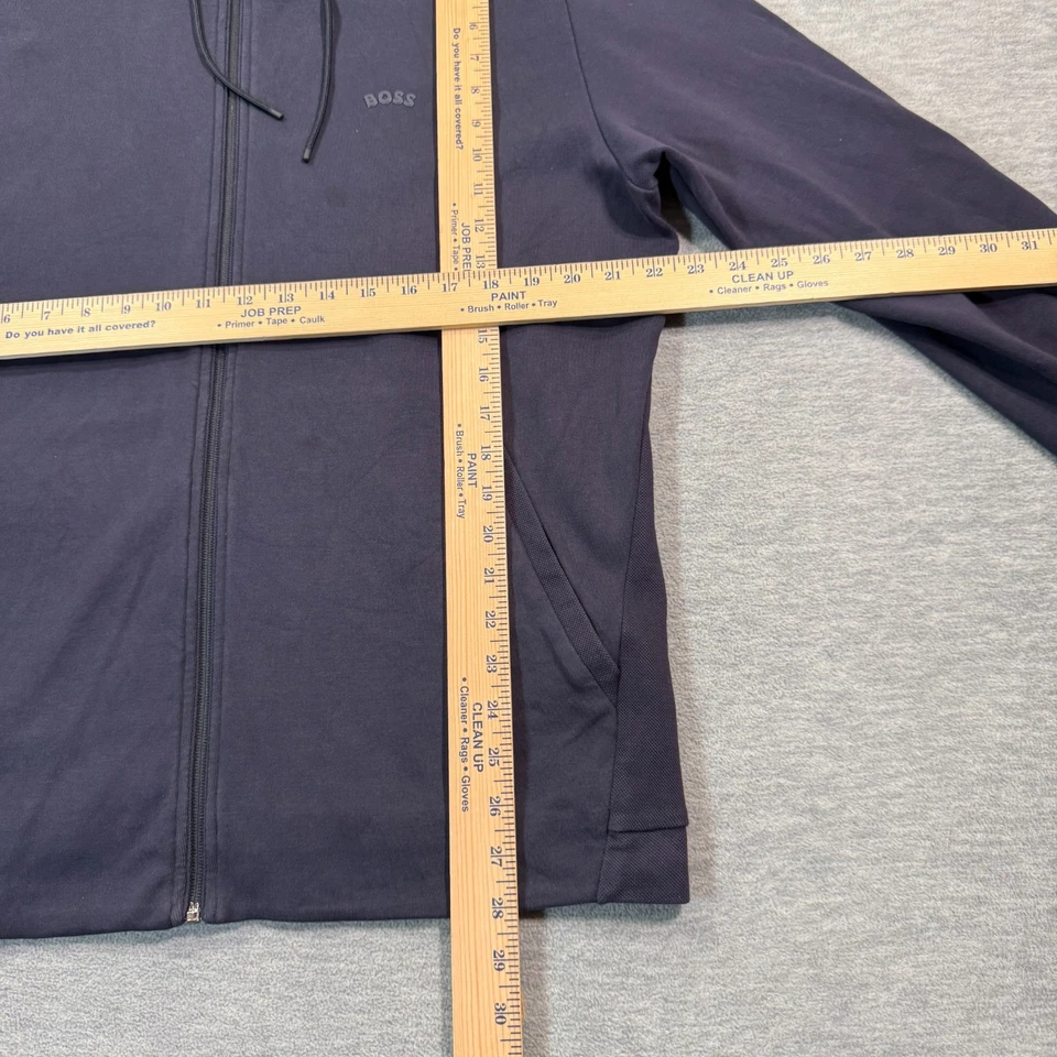 Hugo Boss Saggy Sudadera con Capucha Curvada con Cremallera para Hombres XL Azul Marino Cremallera Completa Logo Peso Pesado Foto 3 de 4
