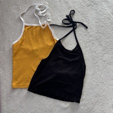 Forever 21 Bundle Of 2 Halters Tan Tops Size M yellow is NWT