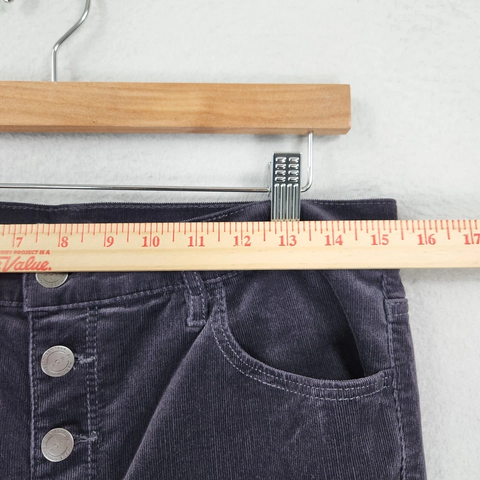 Pantalones Ann Taylor LOFT para mujer 8 púrpura pana pierna ajustada tiro alto botón mosca Foto 4 de 4