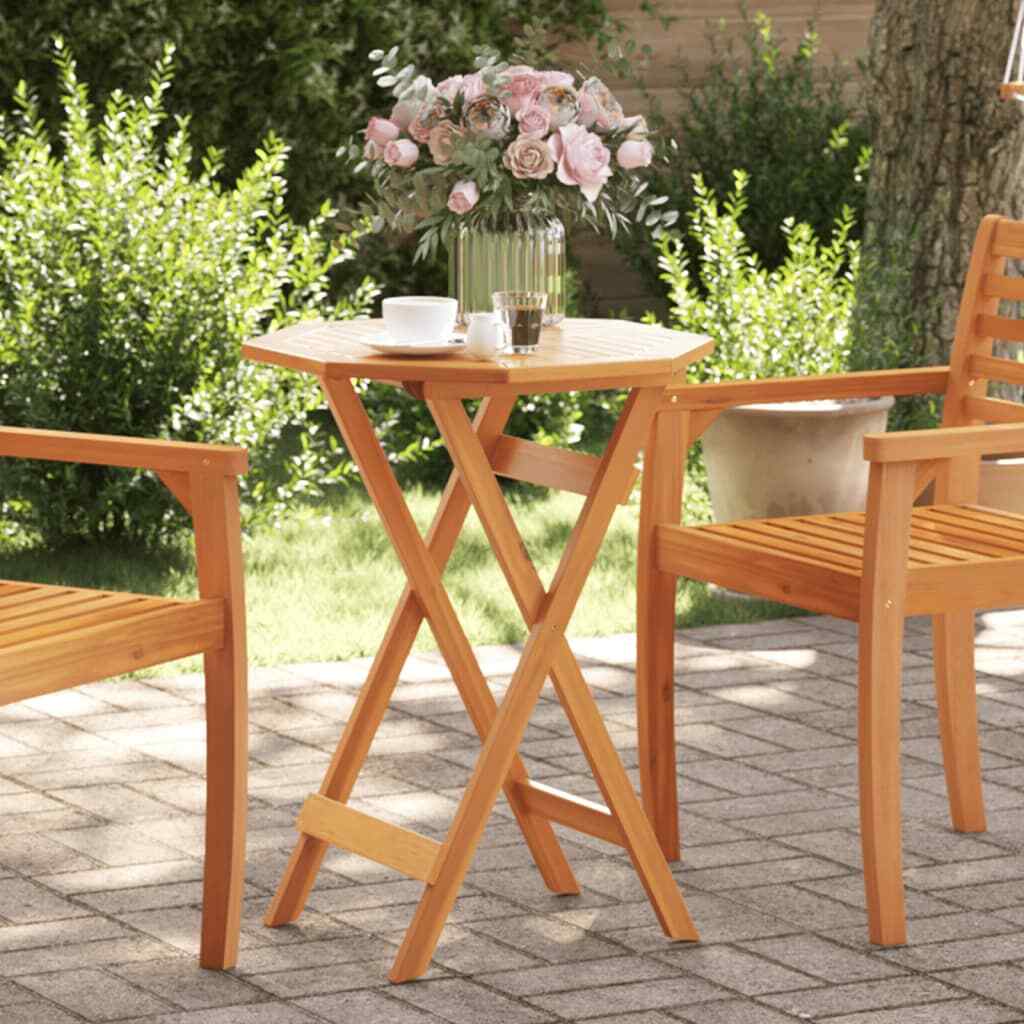 vidaXL Folding Garden Table 脴60x75 cm Solid Wood Acacia