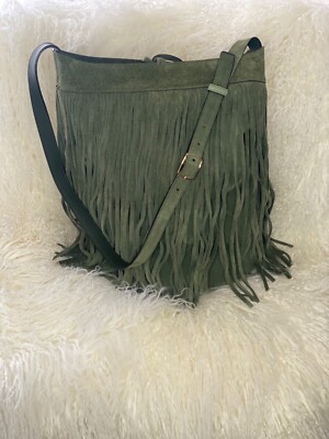 authentic celine hedi slimane bucket bag khaki suede with dust bag and tags
