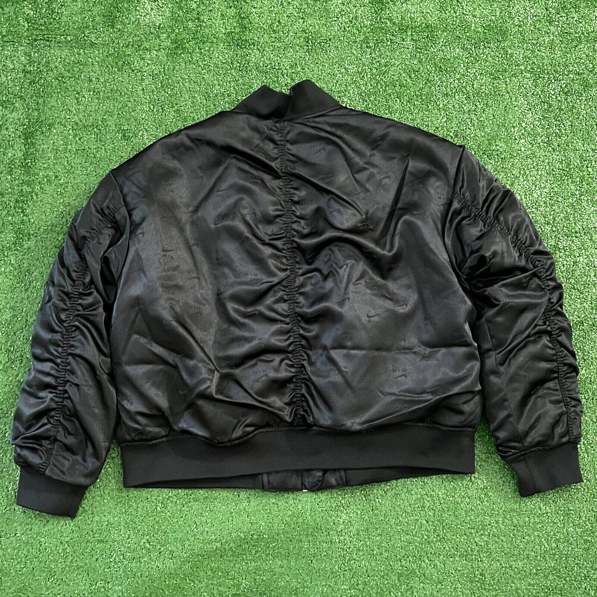 Nike Women's AOP Swoosh Full Zip Bomber Jacket Size Medium
