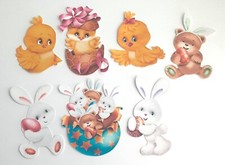 3D UPick Easter Chick Bunny Bear Eggs Scrapbook Card Embellishment 3932