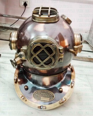 Set of 2 Divers Diving Helmet U.S Navy Mark V Deep Scuba Antique