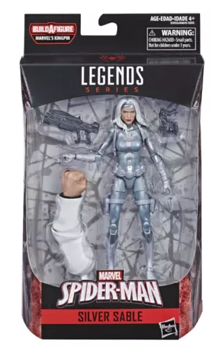 Figura de acción Marvel Legends Spider-Man SILVER SABLE ~ KingPin BAF ~ NUEVO