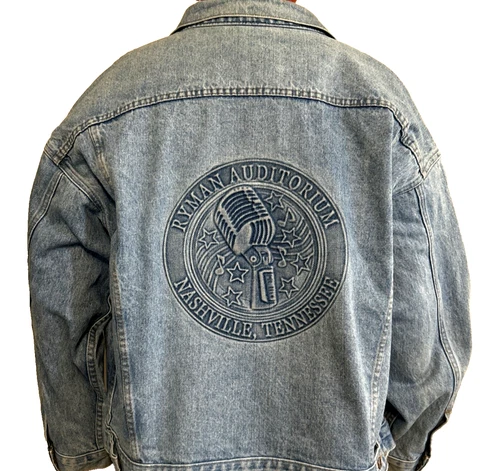 Vintage Ryman Auditorium Nashville Tennessee Unisex Denim Jacket XL Microphone