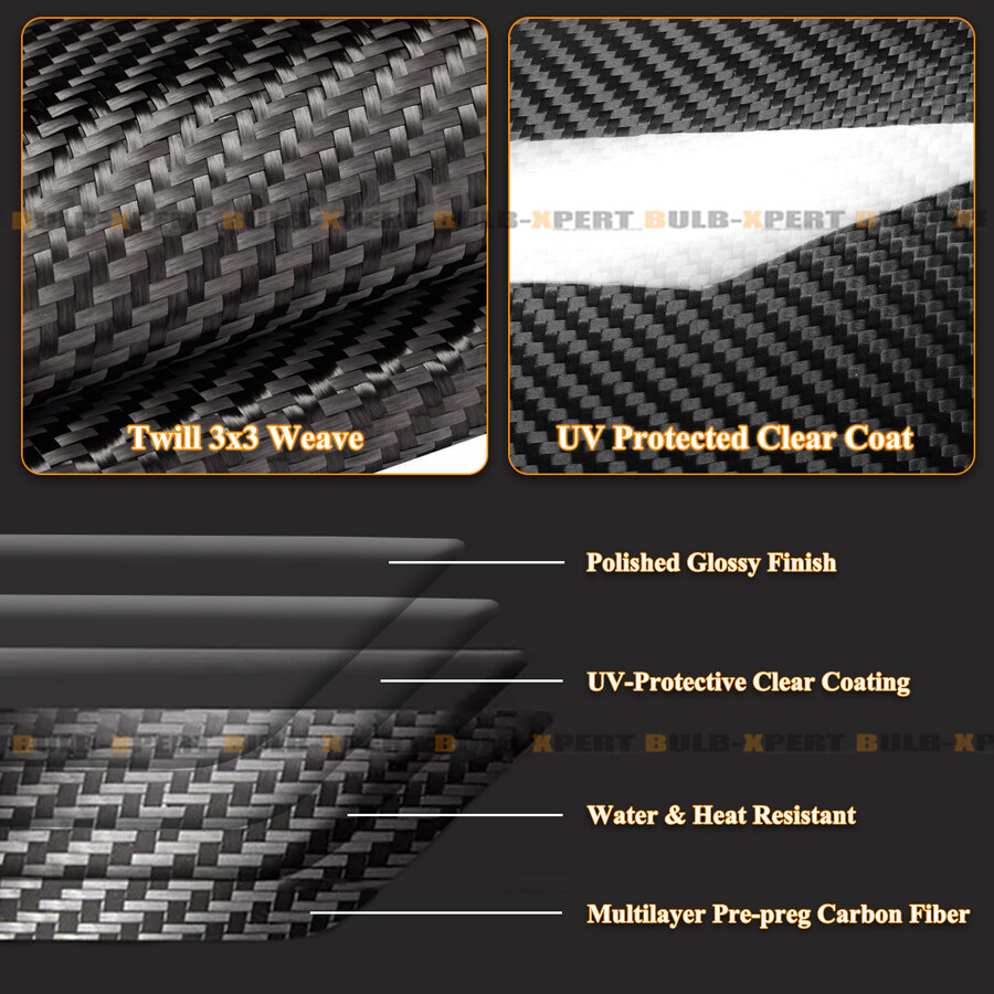 For 2021-25 Tesla Model S Full Carbon Fiber Front Bumper Fog Light Garnish Trim