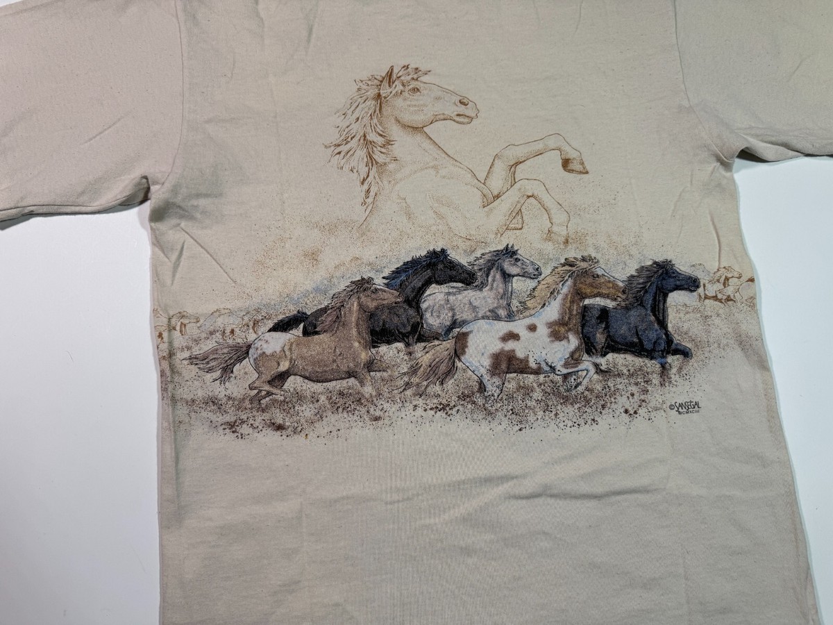 Vintage 1993 Dallas Texas Horses T-shirt by Sansegal Nature