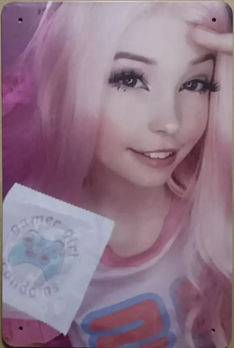 Belle Delphine metal hanging wall sign