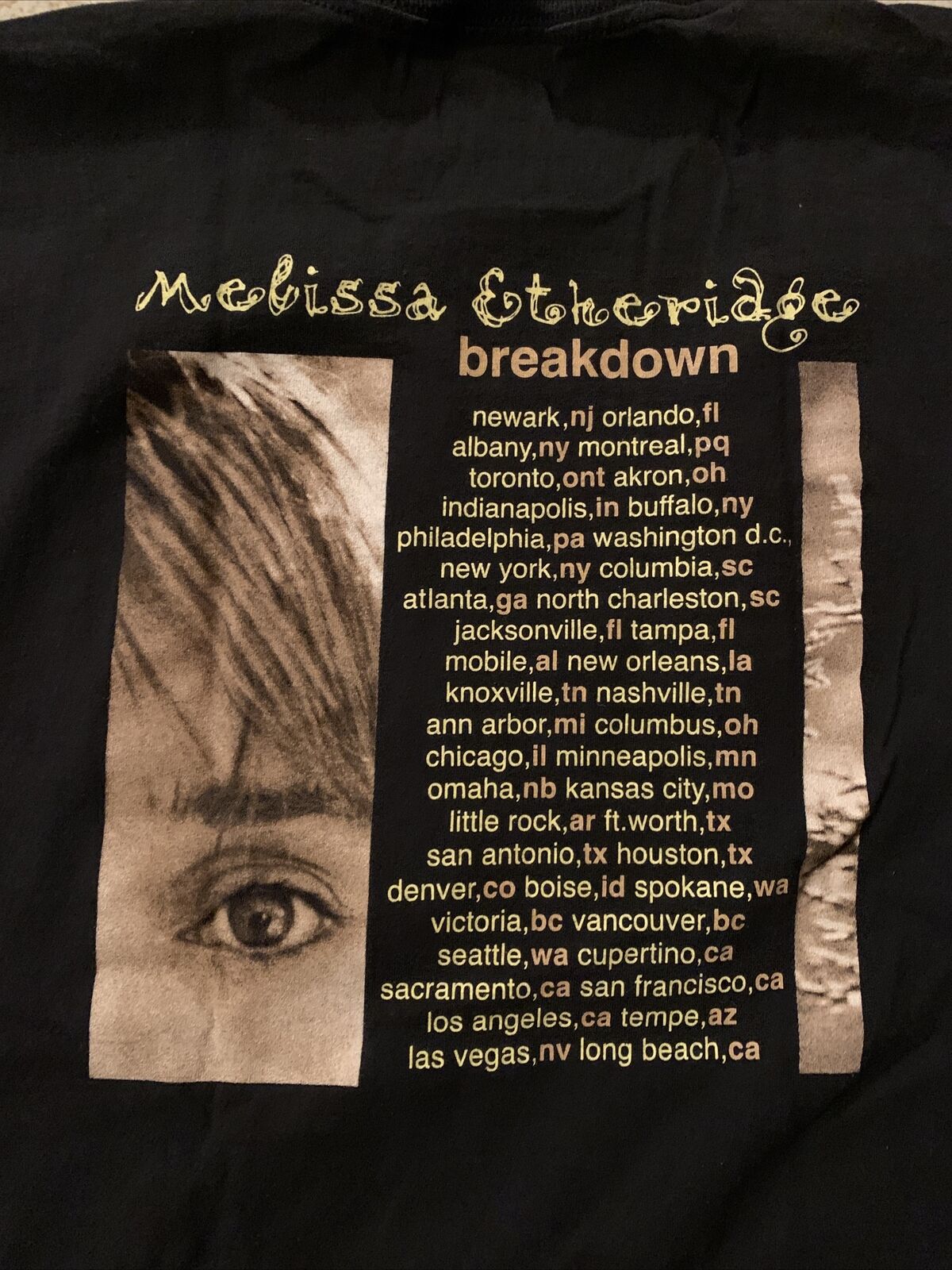 Melissa Etheridge Breakdown Tour 1998 Black T-Shi… - image 5