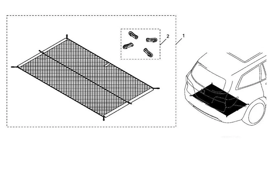 Red de carga trasera original OEM Honda Pilot 2016-2022 maletero Foto 3 de 3