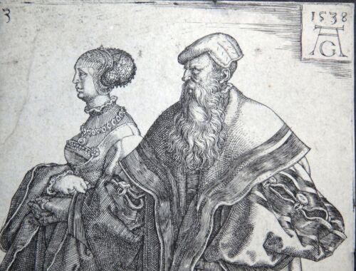 MUSIK TANZ ALDEGREVER HOCHZEITSTÄNZER TANZENDES PAAR KUPFERSTICH SIGNIER 1538 - Bild 4 von 8