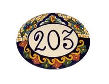 Mexican Ceramic Talavera House Sign Custom Wall Address Sign House Plaque #02
