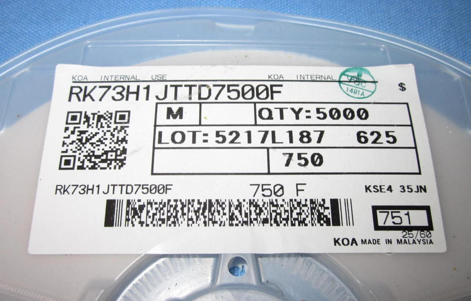 KOA Speer RK73H1JTTD7500F .. a Reel of 5000 - Image 2 of 4