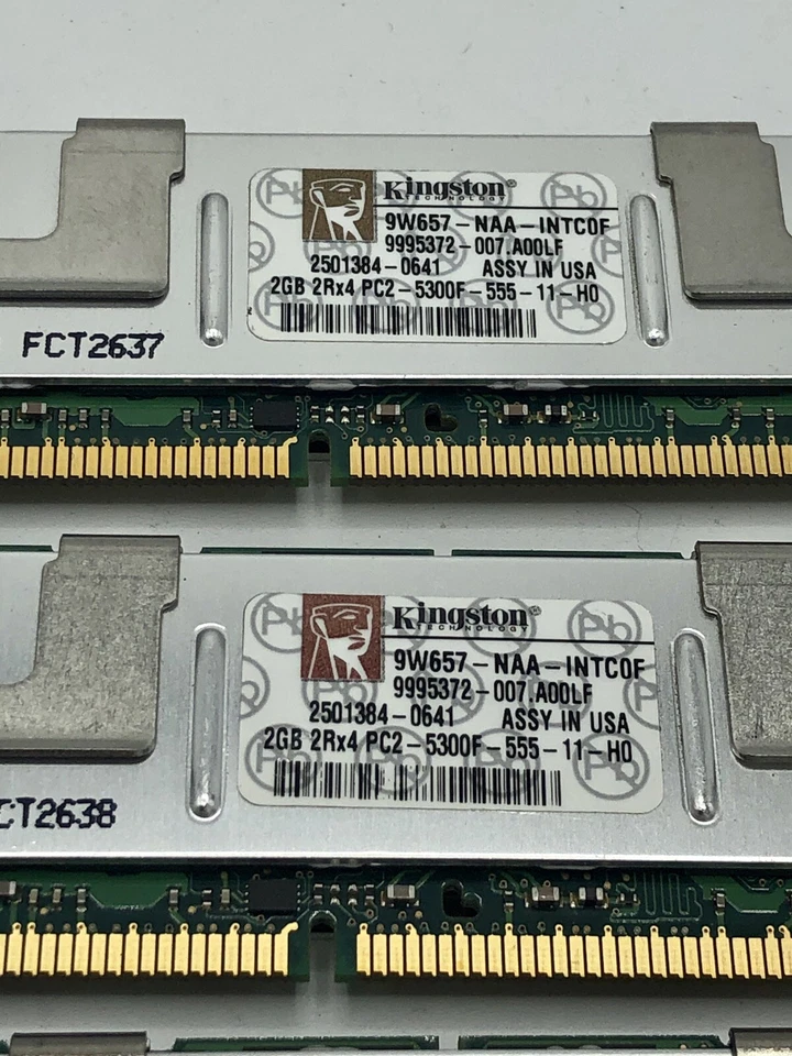 8GB (QTY4x2GB) Kingston 9W657-NAA-INTC0F PC2-5300F 2Rx4 ECC BUFFERED FBDIMM SHIP - Image 4 of 4