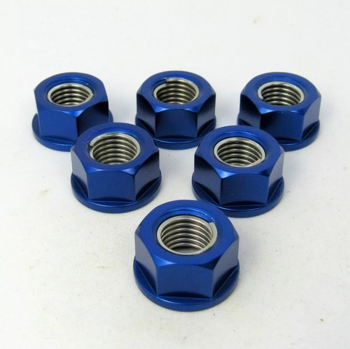 Yamaha YZF-R1 1998 - 2024 6 Blue Aluminium Sprocket Nuts - Picture 3 of 5
