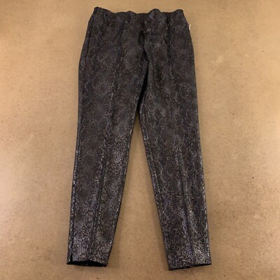 Insight Women's Size 6 Chocolate Boa Print Ponte Knit Pull On Skinny Pants NWT