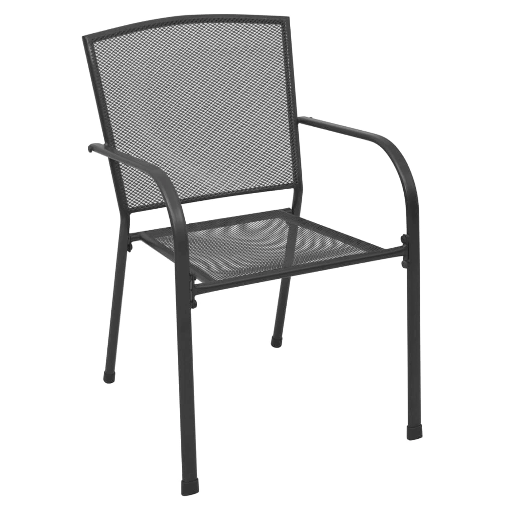 4X Outdoor Chair Garden Patio Balcony Chair Mesh Design Anthracite Steel