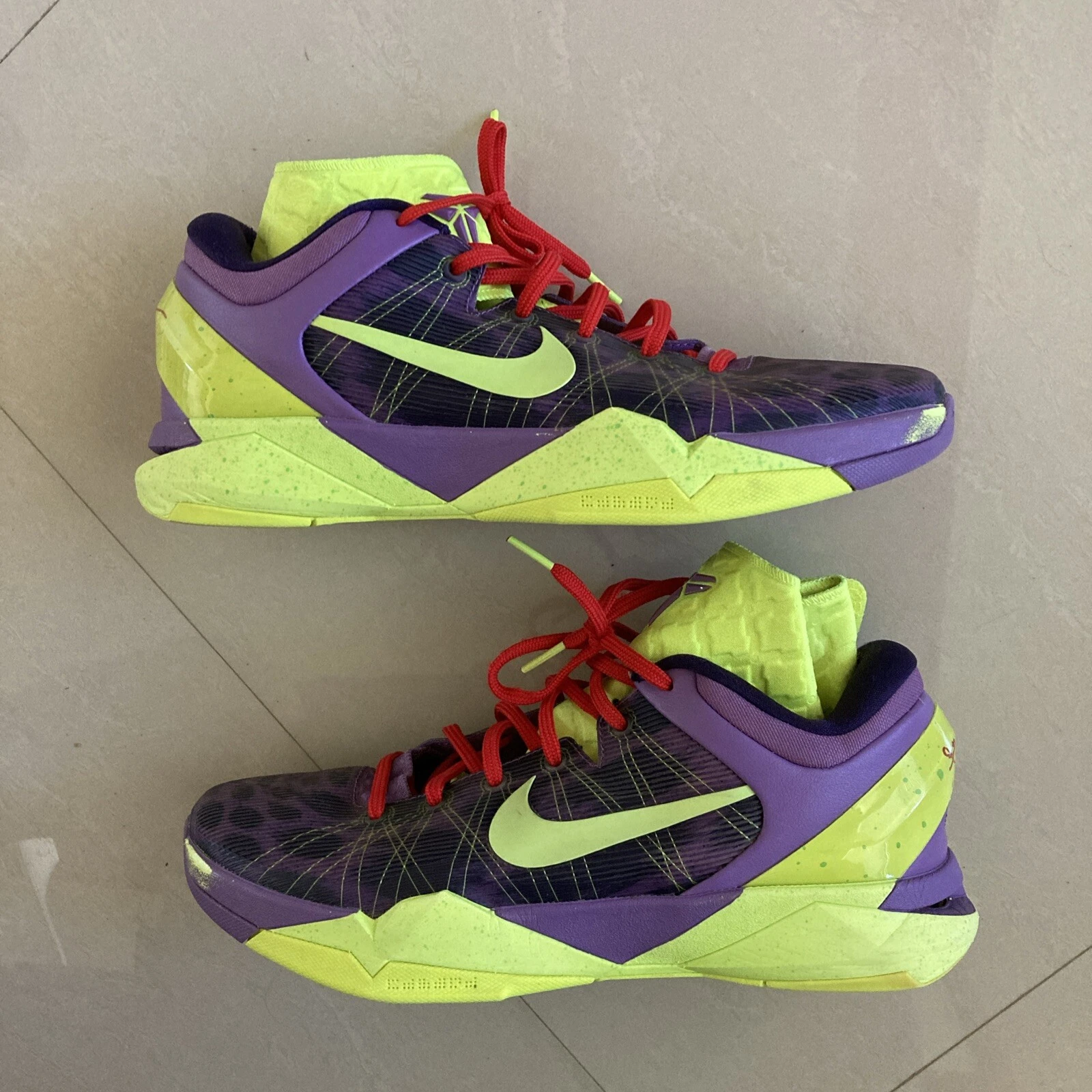 Rare Nike Zoom Kobe 7 Supreme Christmas Guépard 12 très bon état (488244 500)