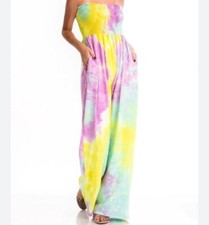 CY Vibrant Tie Dye Wide Leg Jumpsuit Size Large