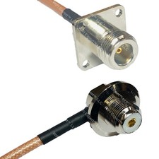 RG400 N FLANGE FEMALE to UHF Female Angle Bulkhead RF Cable FAST-SHIP LOT