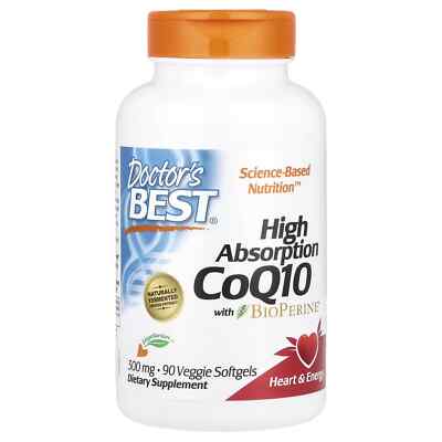 High Absorption CoQ10 with BioPerine , 300 mg, 90 Veggie Softgels EXP 03/2027