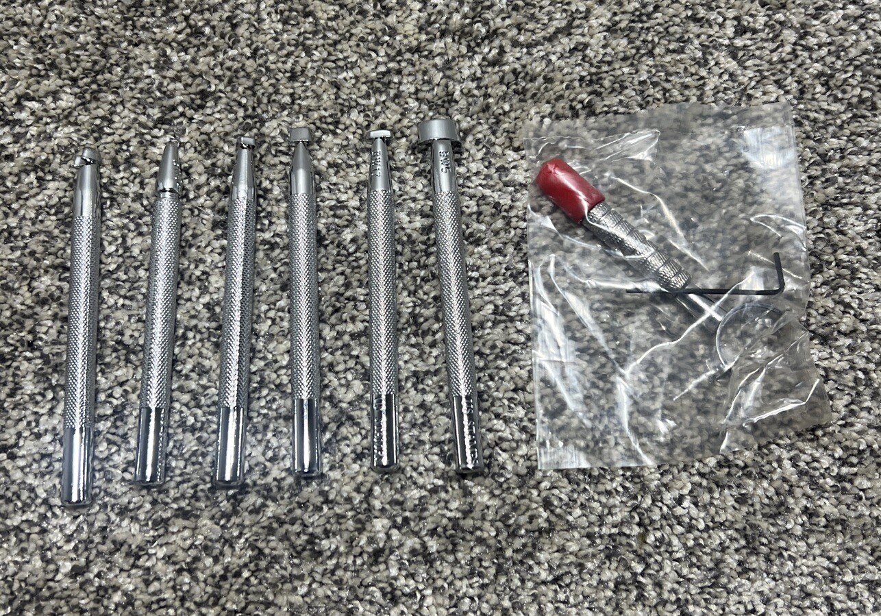 US Stamps Leathercraft tools Set of 7 BW 5/6/9/10/14/17 and carving ...