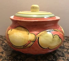 Belari Hand Made Soup Tureen Vegetables Bowl Lidded Lemon Decorated Italian