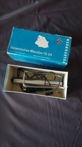 VINTAGE TELEFUNKEN TD26 DYNAMIC CARDIOID MICROPHONE IN BOX WEST GERMANY loc1b