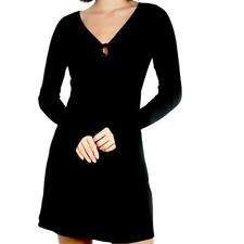 Volcom Urban Oasis Ribbed Knit Black Dress XL Hybrid Athleisure Sporty Goth