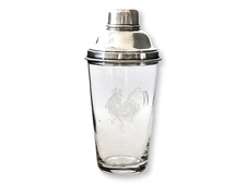 Vintage James Dixon Art Deco Cockerel Cocktail Shaker w/ Silver-Plate Lid