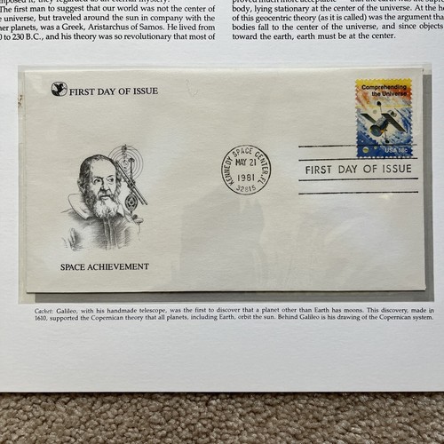 1981 COMPREHENDING THE UNIVERSE First Day of Issue Cover Envelope Stamp & Facts - Picture 4 of 7