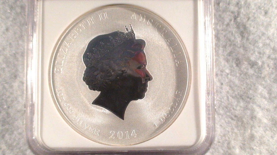 2014 P GILT AUSTRALIA NGC MS70 YEAR OF THE HORSE 1 OZ PERFECT SILVER $1.00 COIN - Image 3 of 4