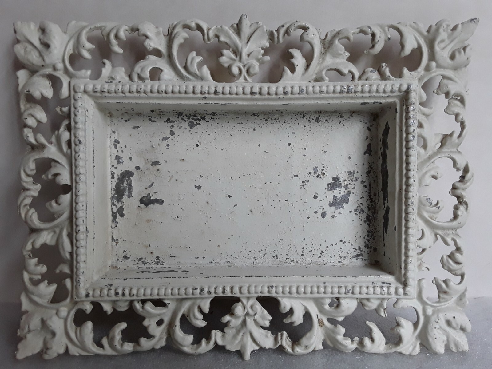 Original antique hall tree umbrella drip pan Vintage cast metal coat