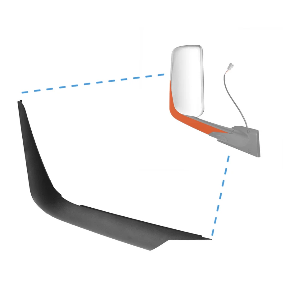 Black Door Mirror Arm Cover For Freightliner Cascadia 2018-2022 Right Side RH - Image 2 of 4