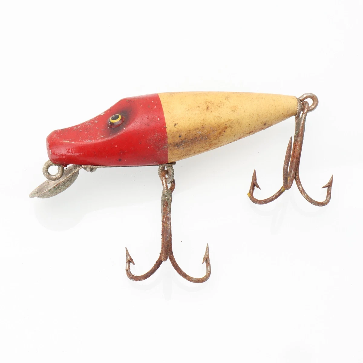 Vintage 3' Red White Wooden Fishing Lure Estate Collection Pre-Owned