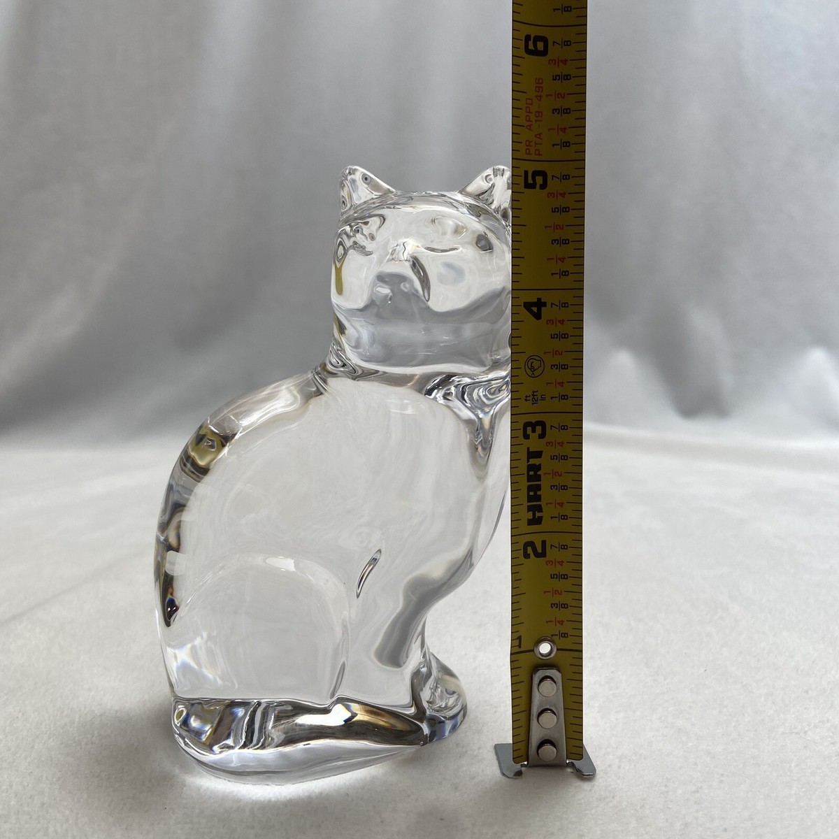Orrefors Sweden Art Glass Crystal Cat Figurine Paperweight 5