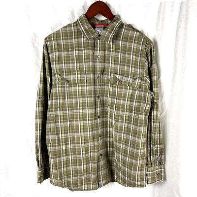 The North Face Green Plaid Button Up 100% Cotton Shirt #61661 Mens Medium M