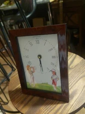 Vintage Bryn Parry Mantle Desk Clock Golf Ladies 8x6 Made In England Show Off Br
