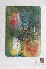 Lebadang (aka Hoi), Dancer with Glass, Lithograph on Japon, mounted to Arches, s