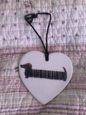 Dachshund sausage dog heart ornament