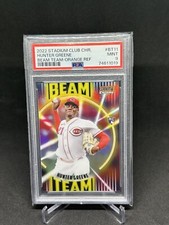 2022 stadium club chrome Hunter Greene Beam Team Orange Refractor /25 PSA 9