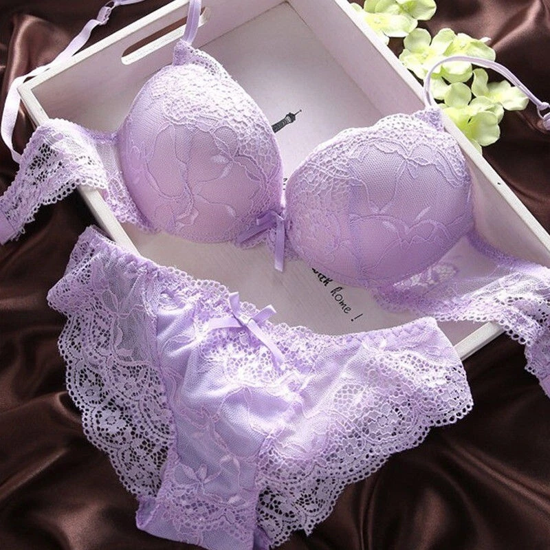 Free Shipping Young Girl Sexy Lingerie Lace Bra and Panty Set Mid