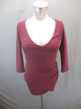 Nasty Gal Size XS Womens Burgundy Scoop Neck Wrap Skirt Short Bodycon Dress 092